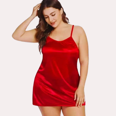 Alluring one-piece satin sleepwear