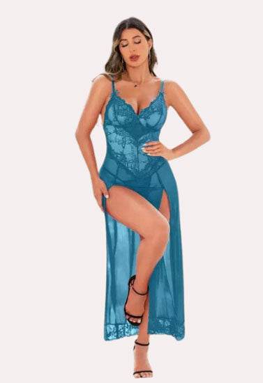 Chic Women's Babydoll Lingerie in Blue