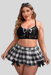 French Daina Schoolgirl Roleplay Costumes with Luxury Panty Gift