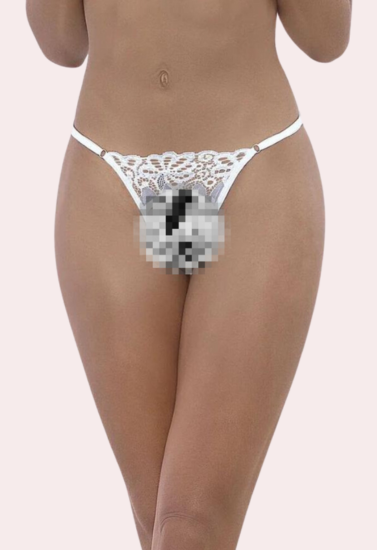 Feminine Lace Detail Crotchless G-String