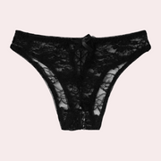 2 Pack Sexy Floral Lace Crotchless panty