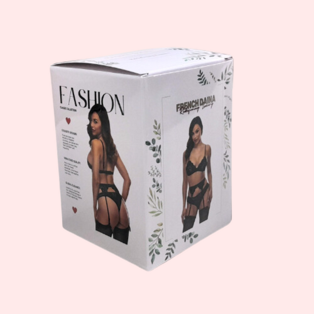 French Daina Elegant Lace Tanga Thong Luxury Gift Box