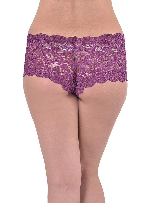 Ladies' Lace Low Waist Multicolor Boyshorts (Pk of 2)