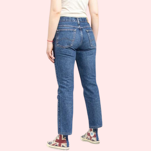 Women's 90s Blue Denim Straight Leg Jeans