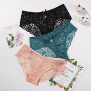 Women's Floral Bow Lace Panties Pack (Of 3)