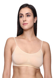 "Comfort" Beige Thin Straps Sports Bra