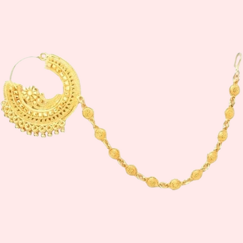 Uttarakhandi Round Nath Gold Plated Accessory