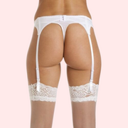 Silky White Lace Garter Belt for Women