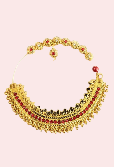 Elegant Gold-Plated Garhwali Nath – Big Size Tradition