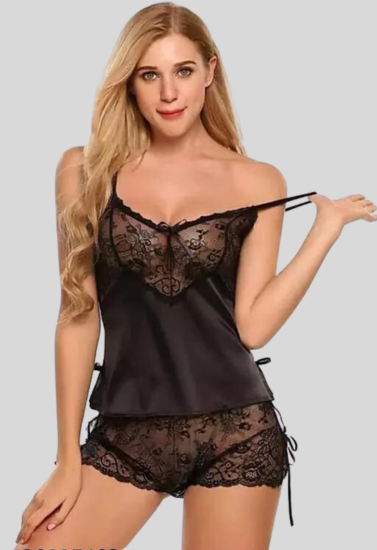 French Daina Black Babydoll Nightwear