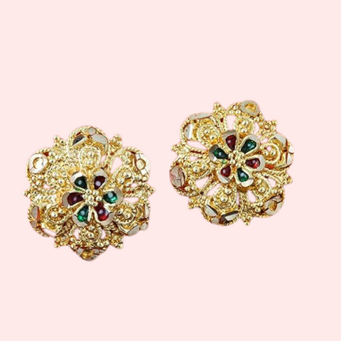 Traditional Gold Finish Earrings Set – Pack of 4 for Women