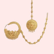 Graceful Gold-Plated Nath and Mangtika Set for Brides