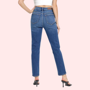 Women's High Rise Classic Slim Straight Denim Jeans