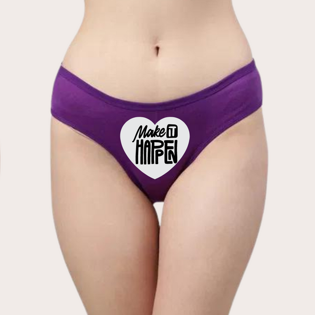 Heart-themed 'Make it Happen' Custom Panty