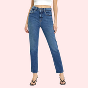 Women's High Rise Classic Slim Straight Denim Jeans