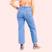 Classic 90s Boyfriend Blue Denim Wide Leg Jeans