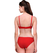 Comfy Red Cotton Everyday Bra Panty Set