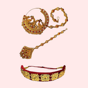 Kumauni Guloband with Nath & Mangtika – Bridal Gold Jewelry Set