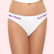 Mrs. New Name Hot Purple Print Cotton Bikini Panty