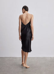 Silk Slip V-Neck Cocktail Party Dress