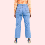 Classic 90s Boyfriend Blue Denim Wide Leg Jeans