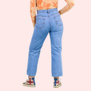 Classic 90s Boyfriend Blue Denim Wide Leg Jeans