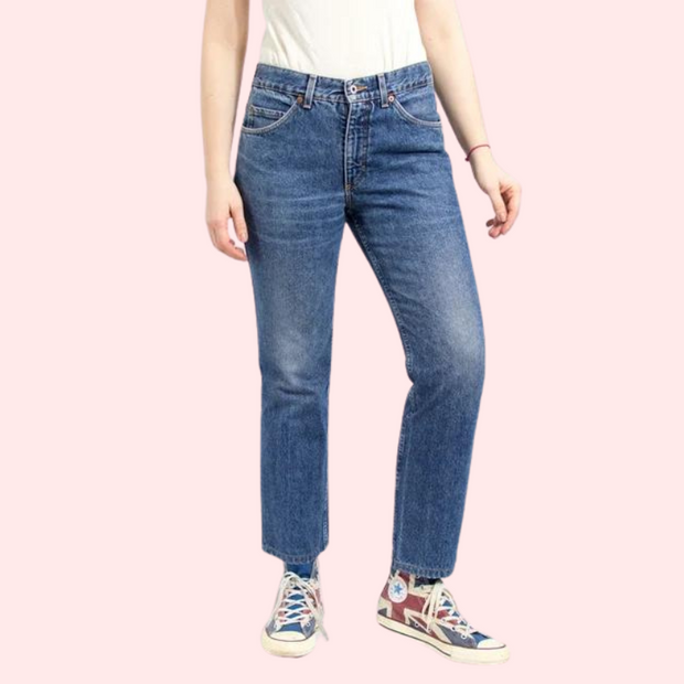 Women's 90s Blue Denim Straight Leg Jeans