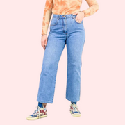 Classic 90s Boyfriend Blue Denim Wide Leg Jeans