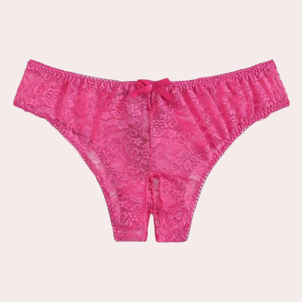 2 Pack Sexy Floral Lace Crotchless panty