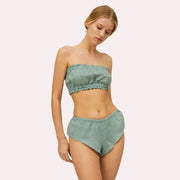 French Daina Organic Cotton Ruffled Bandeau & Vintage Knickers Set