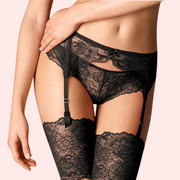 Seductive & Sultry Black Lace Garter Belt