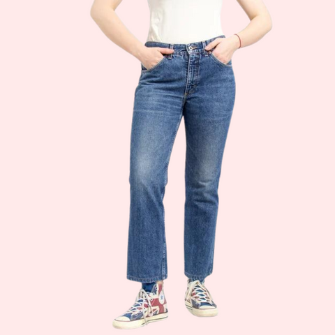 Women's 90s Blue Denim Straight Leg Jeans