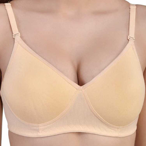 Women Beige Full Coverage Lightly Padded Bra