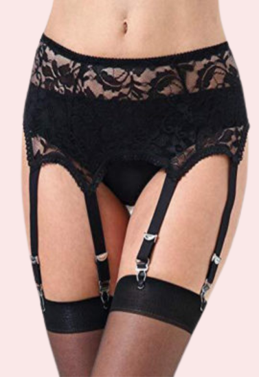 Lace Garter Belt with Six Straps- Sexy Lingerie