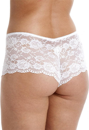 M&S White Lace French Knicker Boxer Boyshorts Brief