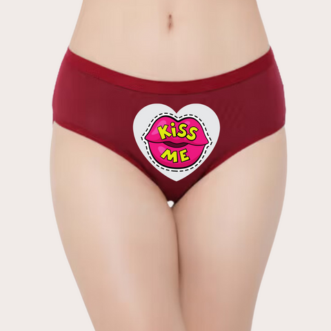 Kiss Me" Printed Panty For Her