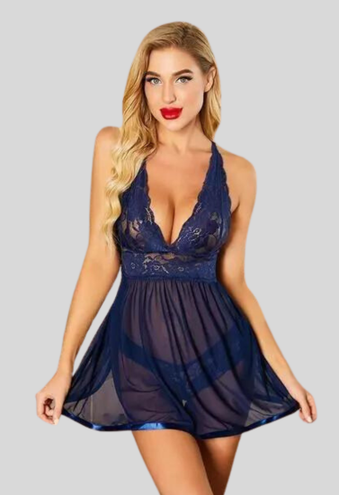 Lacy Elegance Strap Babydoll Nightwear