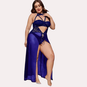 Azure Bloom Women's Blue Babydoll Set