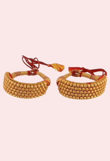 Gold Plated Kumauni Necklace with Pochi Set