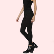 Women's Classic High Waist Royal Black Skinny Jeans