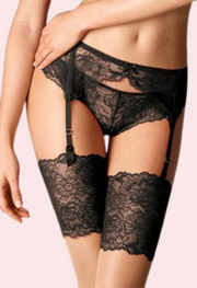 Seductive & Sultry Black Lace Garter Belt