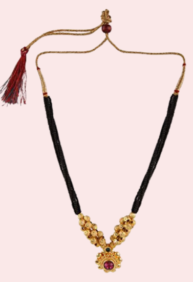 Traditional Gold Plated Thushi Mangalsutra Pendant Necklace