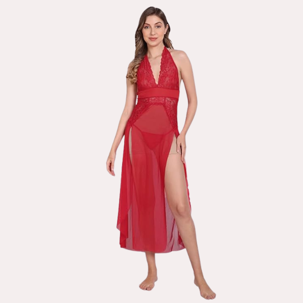 Graceful Long Sheer Nightdress for Women