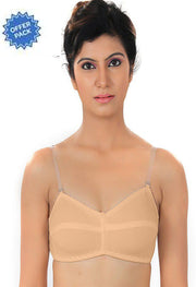 ♥Cool Creamy Transparent Strap Bra(Pk Of 2)